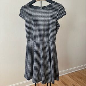 Houndstooth Fit and Flare Dress